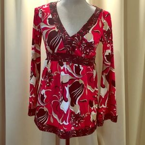 INC red, black & white Blouse
